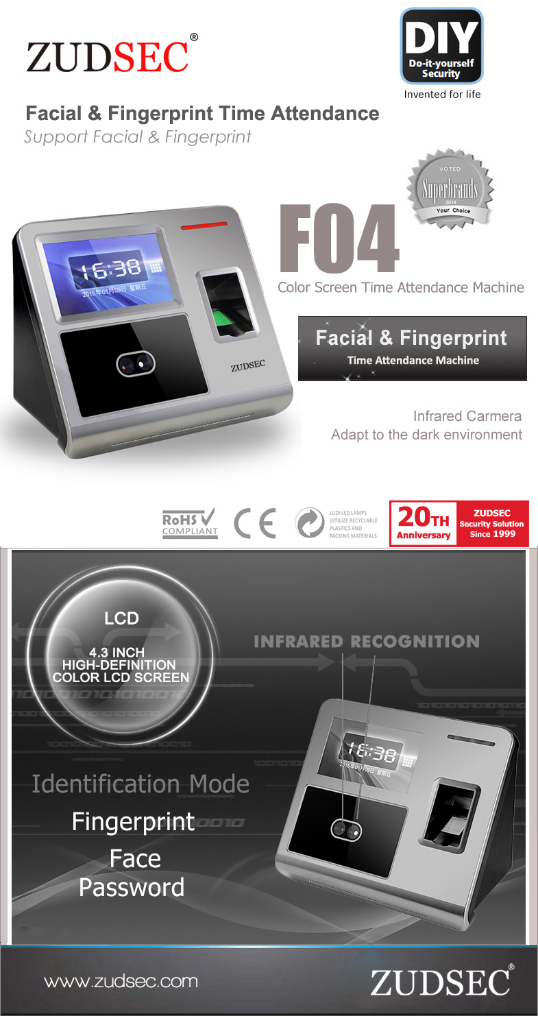 Biometric Facial Recognition Fingerprint Time Attendance