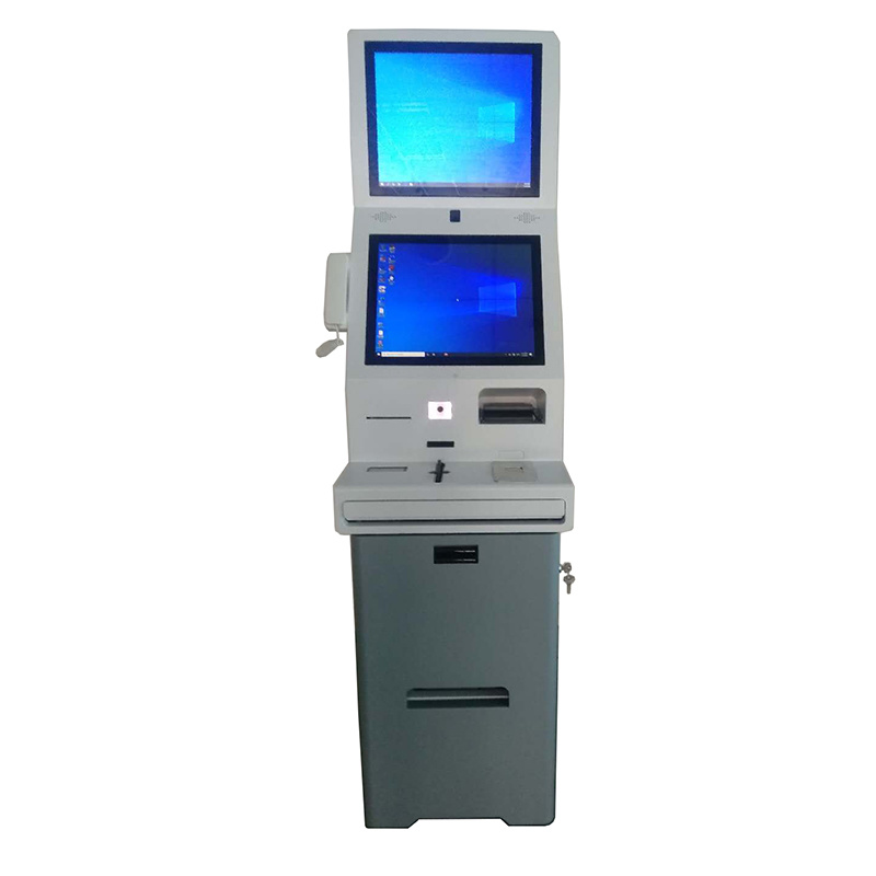 Dual Screen Digital Signage Hotel Kiosk with Quick Checkin Checkout