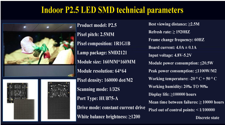P2.5 Indoor LED Display Screen P2.5 SMD LED Module