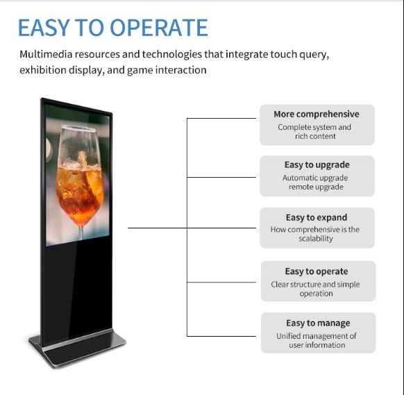 E-Fluence 32 Inch Touch Screen Digital Advertising LCD Display for Supermarket/Shopping Mall/Airport