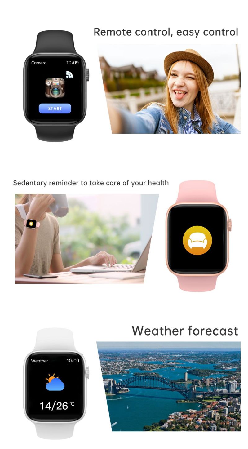 Colorful Display Screen T800 Smart Bracelet Heart Rate Blood Pressure Blood Oxygen Monitor Bt Music Player Smart Watch