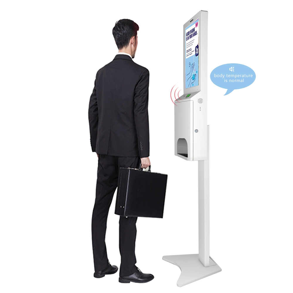 3000ml Sanitizer and Face Recognition Kiosk 21.5 Inch Sanitizer LCD Display Hand Sanitizer Advertising Kiosk
