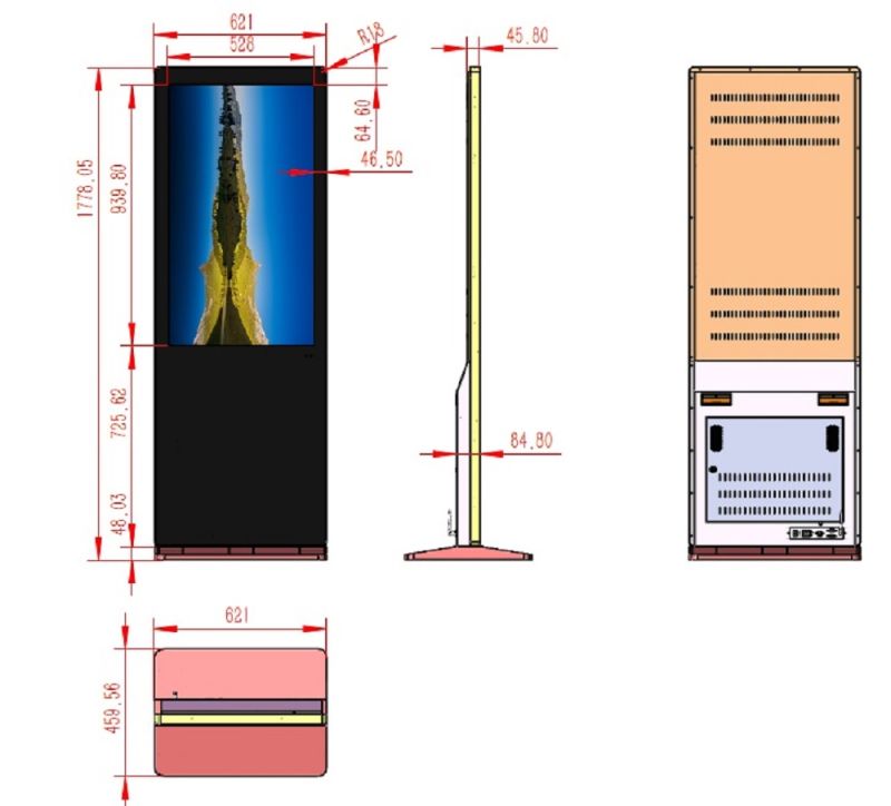 Dedi Factory 43" Indoor Stand Alone Rotating Sexi Gril LCD Advertising Display Digital Signage