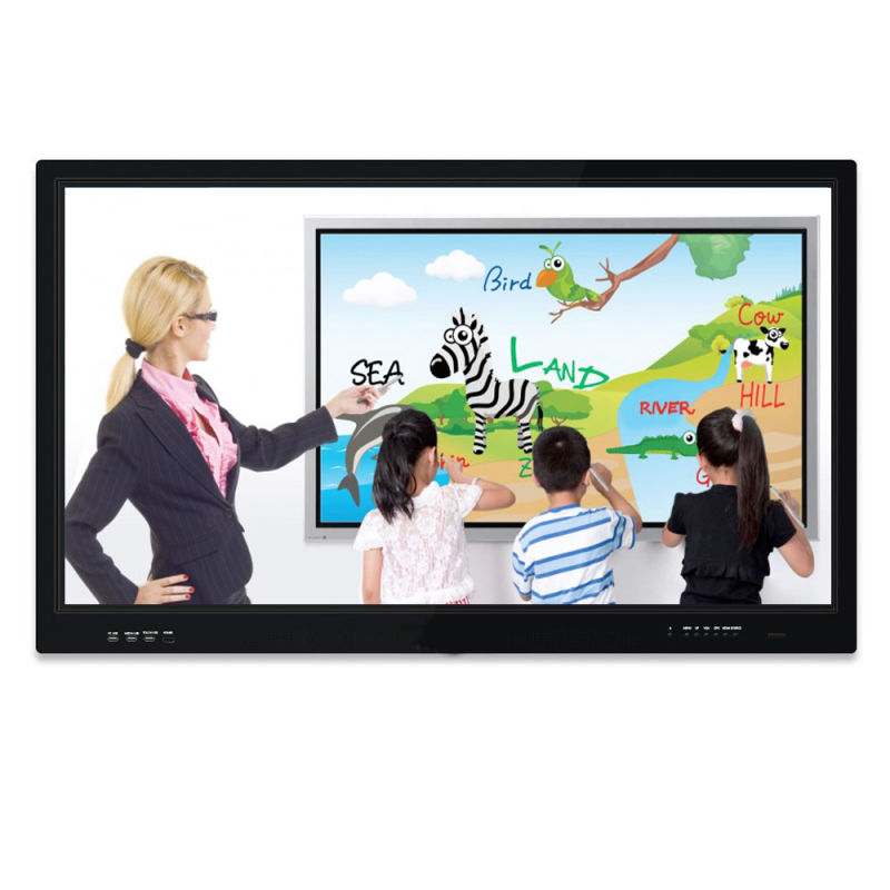 Android 8.0 classroom digital whiteboard with wall-mount bracket