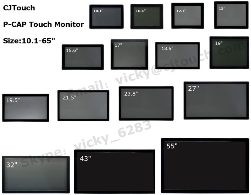 Interactive IP65 Waterproof 19.5" Capacitive Touch Screen LCD LED Display