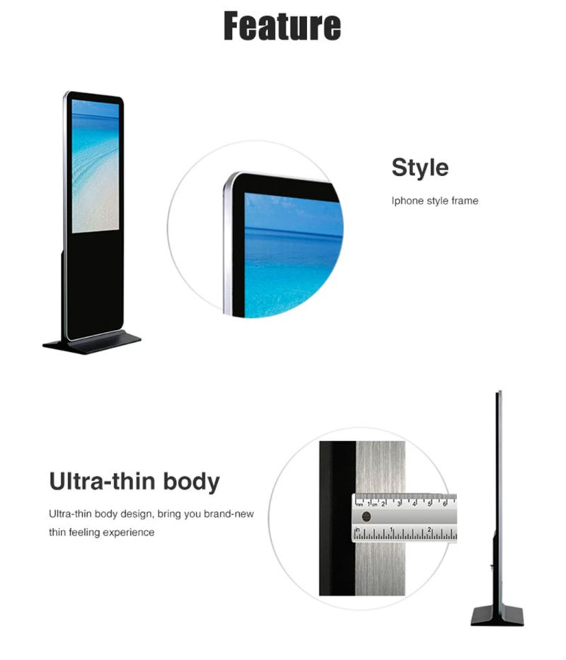 Floor Stand Digital Signage Player LCD Video Player 55 Inch Vertical Digital Signage Display Interactive Digital Signage Super Thin Kiosk 55" Digital Scale