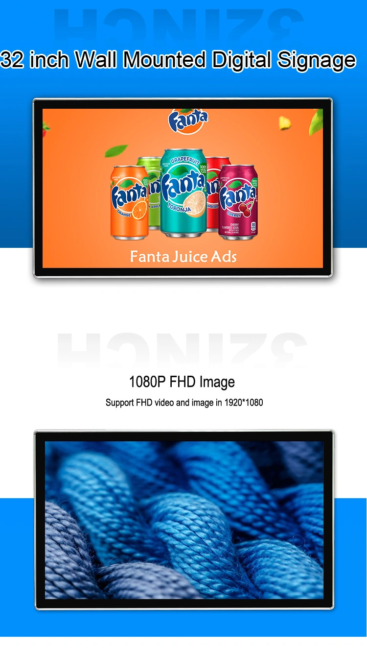 55 Inch Digital Signage LCD Advertising Screen Wall LCD Advertising Display