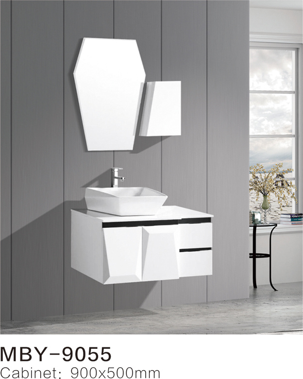 2020 New Design LED Bathroom Mirror Cabinet PVC Bathroom Cabinet Vanity
