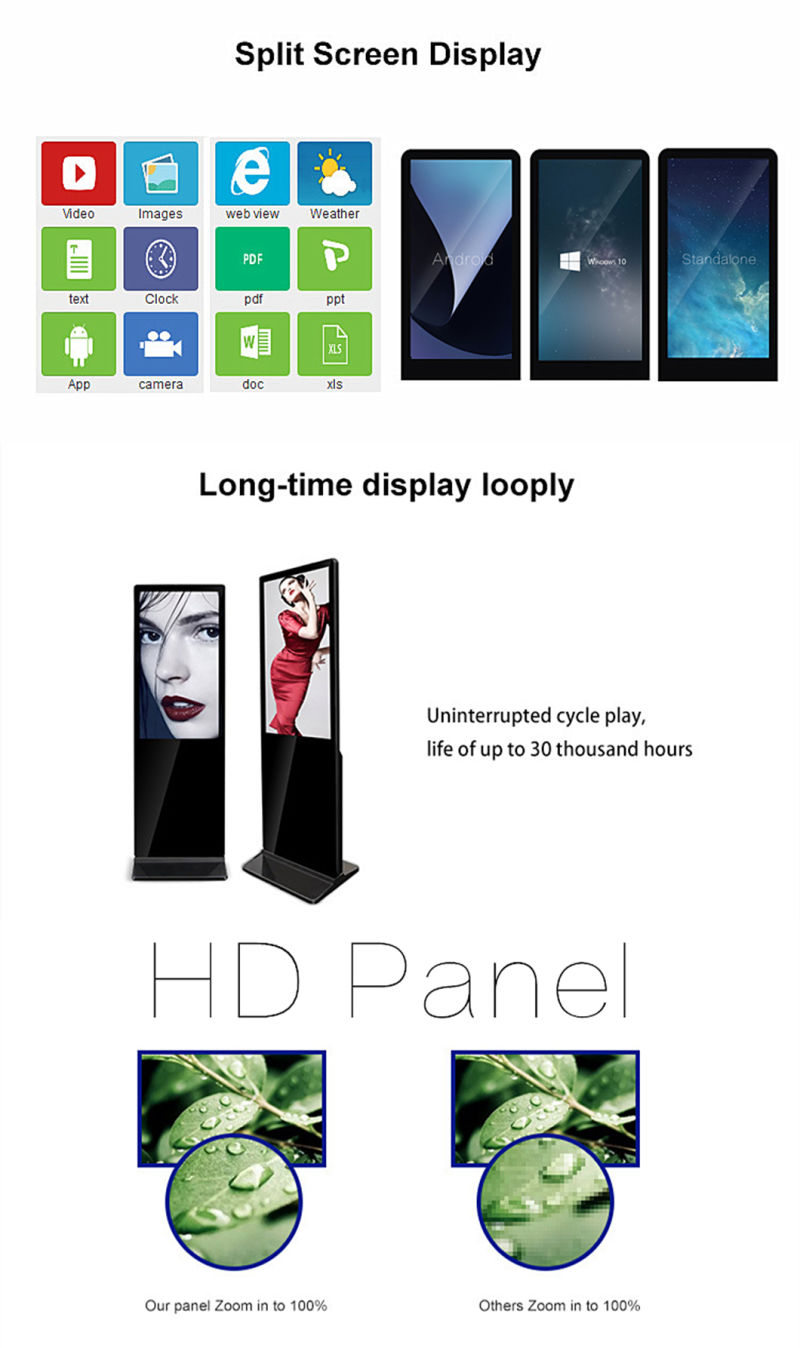 43" LED Display Screen Kiosk All in One PC Multi Screen Advertising Display Advertising Screen New Digital Signage Solutions 43 Inch Kiosk