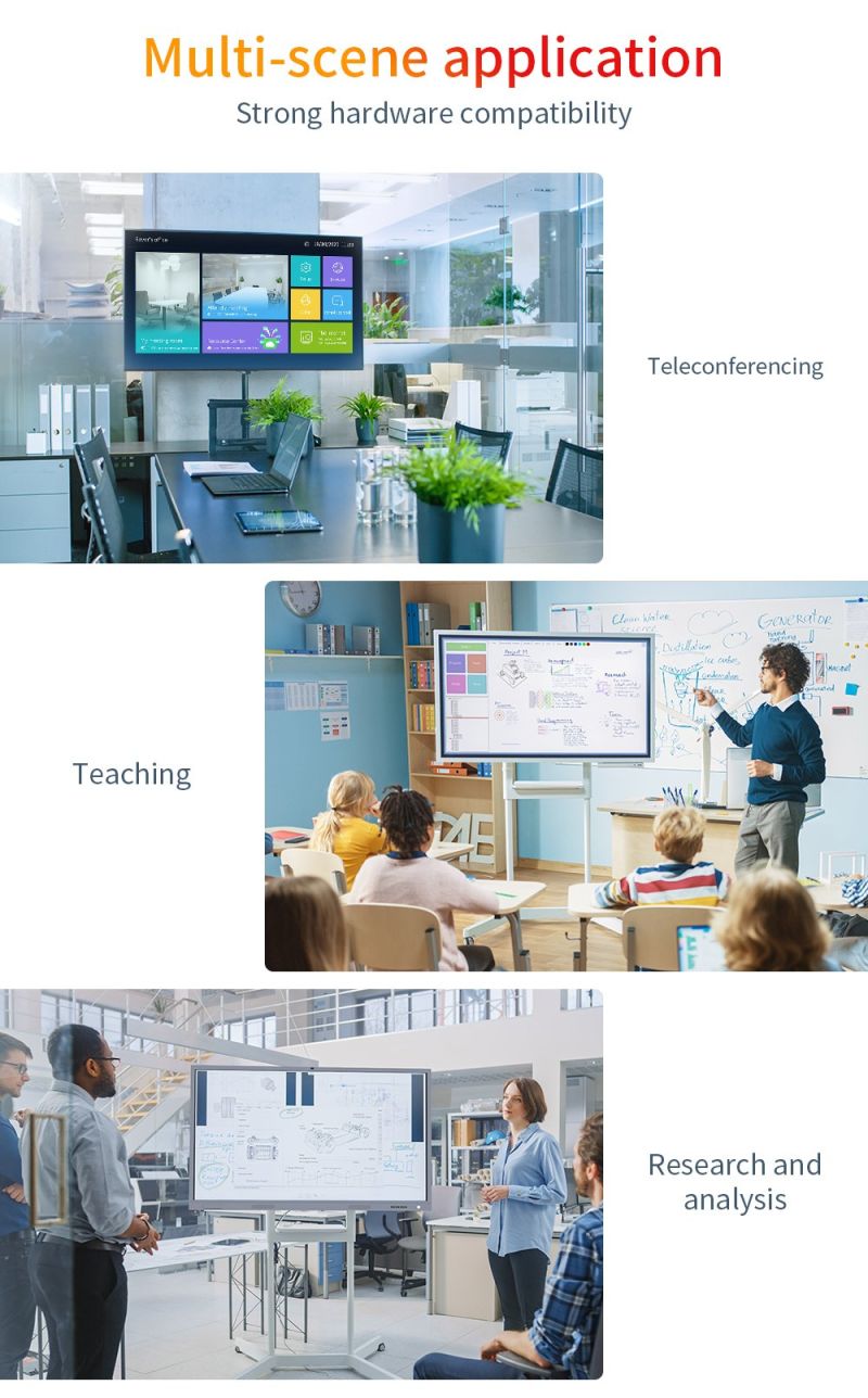 55" 65" 75" Interactive Whiteboard Touch Screen LCD Screen Portable Interactive Whiteboard for Teaching Room