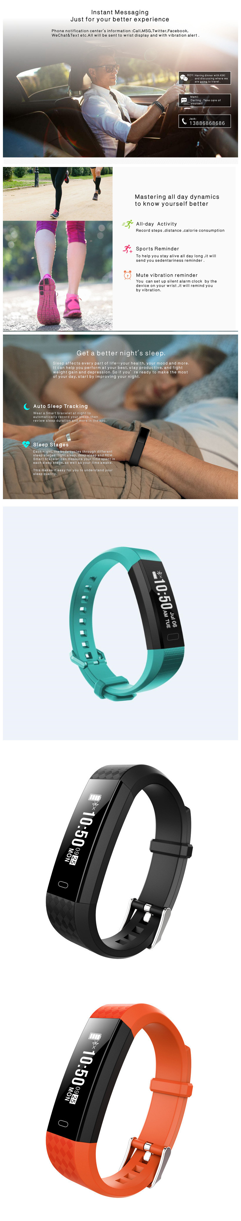 Y11 Smart Band Heart Rate Smart Watch Activity Tracker Sleep Monitor Smart Bracelet