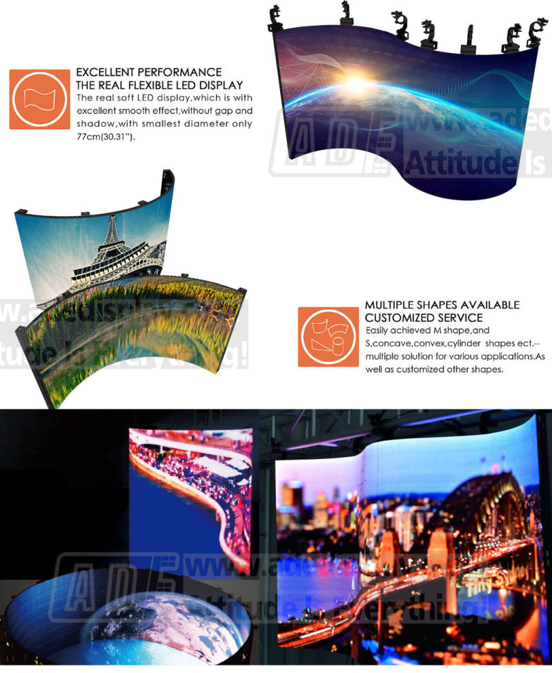 LED Display From China Flexible Moving Cylinder No Gap Creative Stage Concert LED Giant Screen