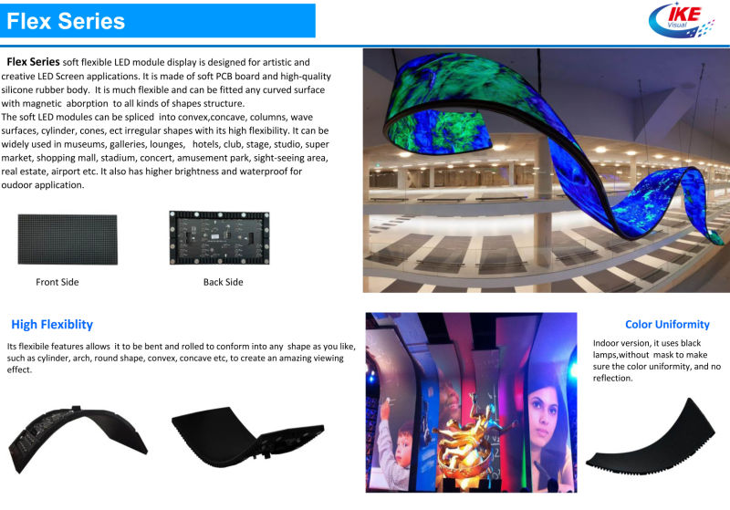 Irregular Shape Flexible LED Wall Indoor Stage Concert Store Display LED Digital Display LED Video Wall