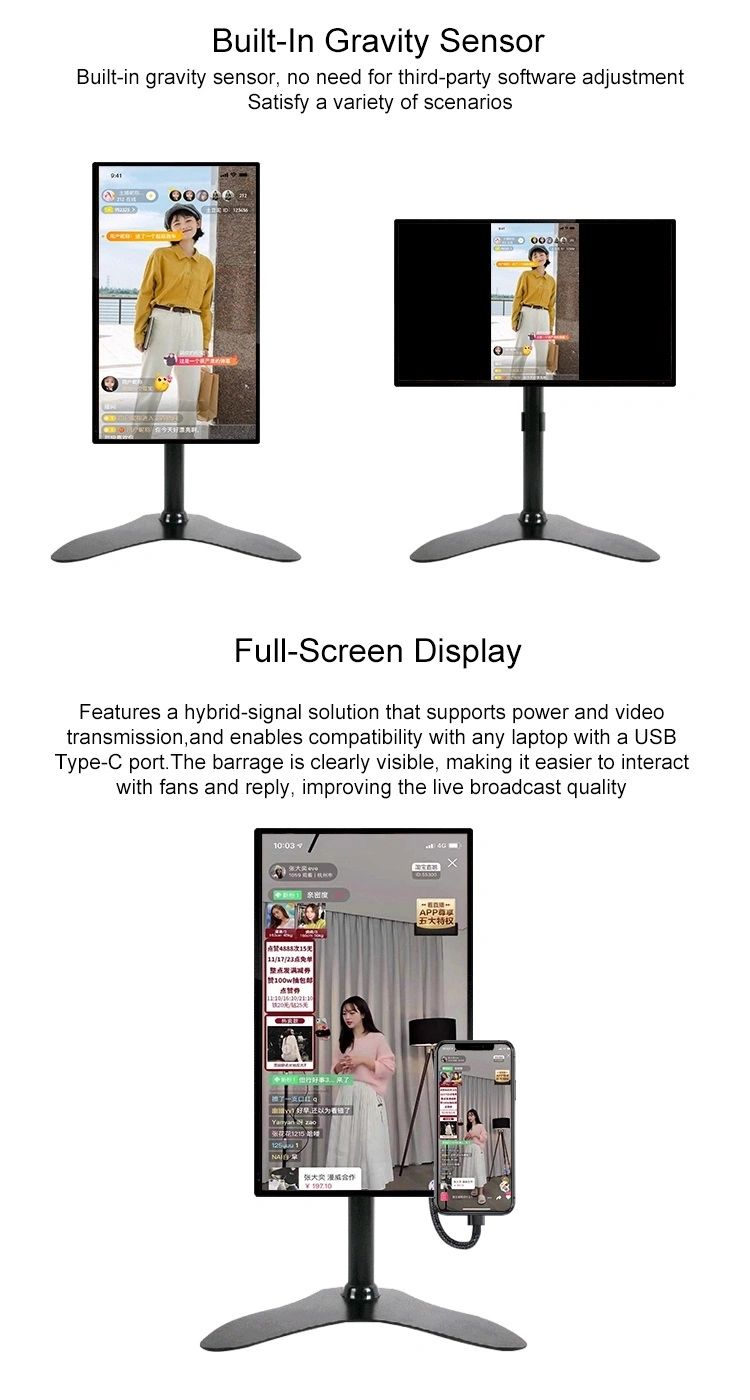 21.5 Inch Live Streaming Broadcasting Mobile Live Streaming Broadcasting Equipment with LCD Screen Touch Monitor