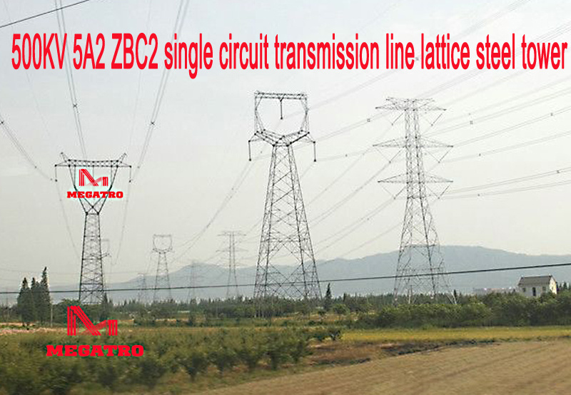 Megatro 500kv Transmission Line 5A2 Zbk Suspension Transmission Tower