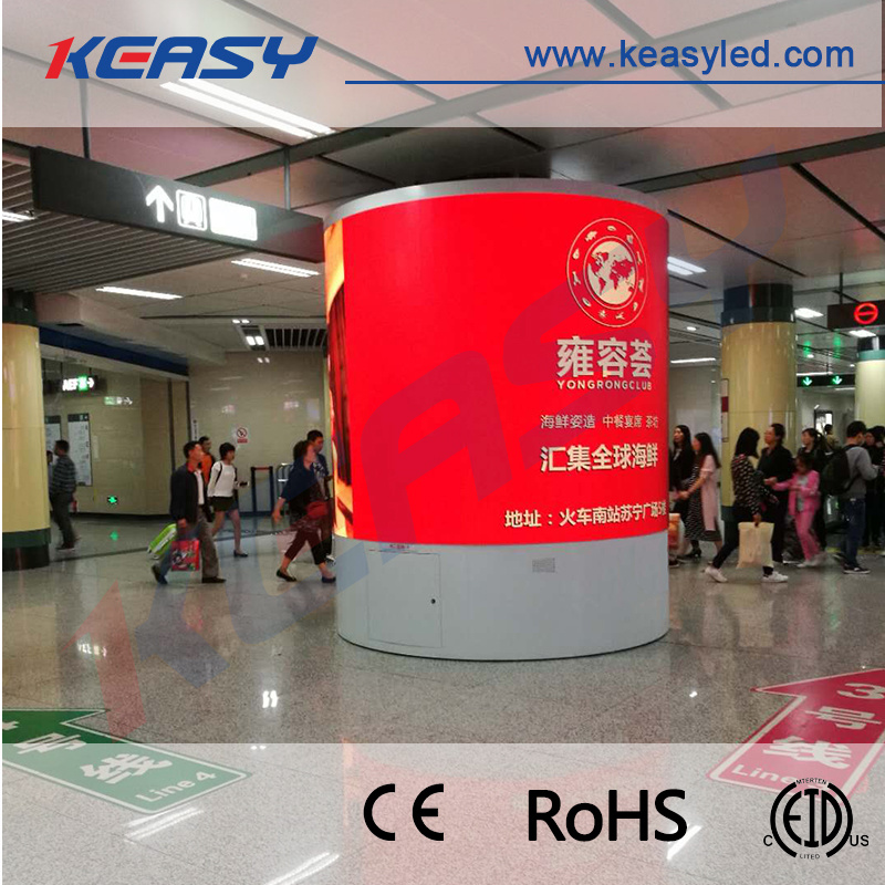 Customized Indoor P6 Full Color Cylinder/Round LED Display with Curved Panel