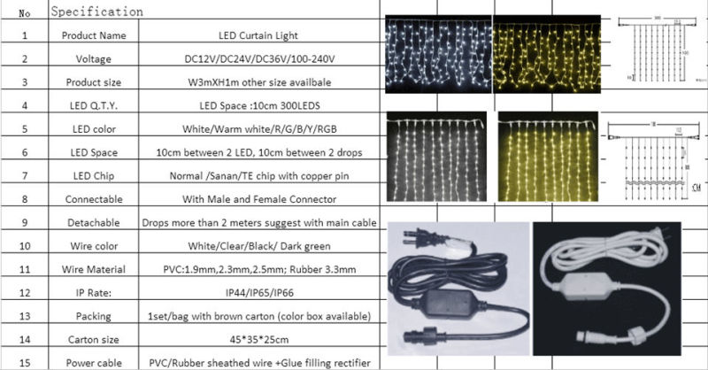 High Quality Shopping Mall Hotel LED Curtain Christmas Lights for a Shopping Mall