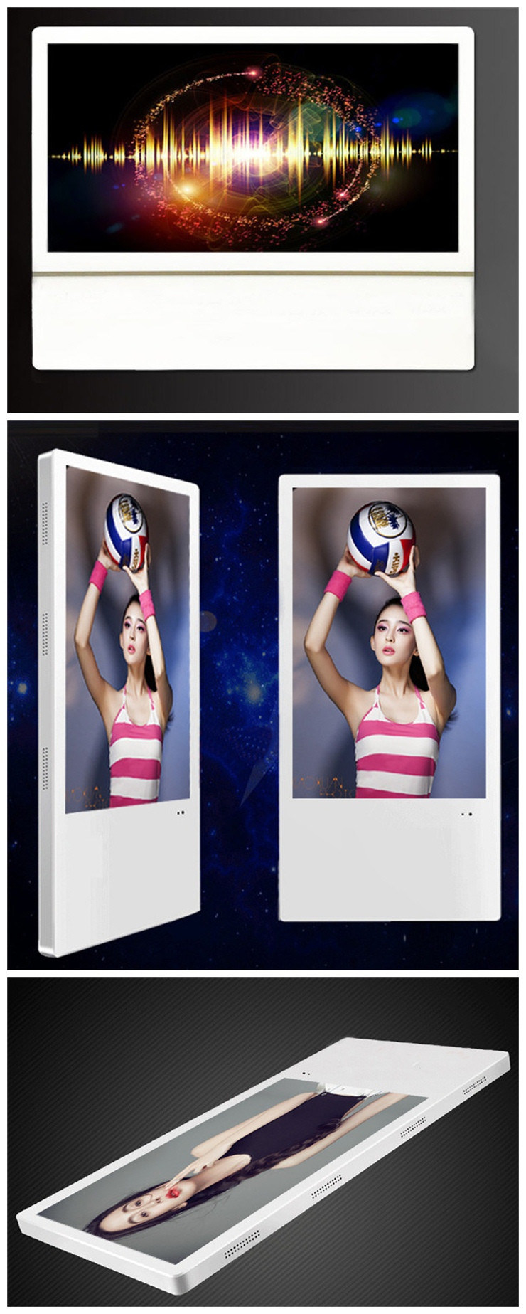 21.5 Inch Wall Advertising Screen Ad Player Floor Standing Ice Cream Kiosk Digital Advertising Screens for Sale LCD Digital Signage with ISO9001 Certificates