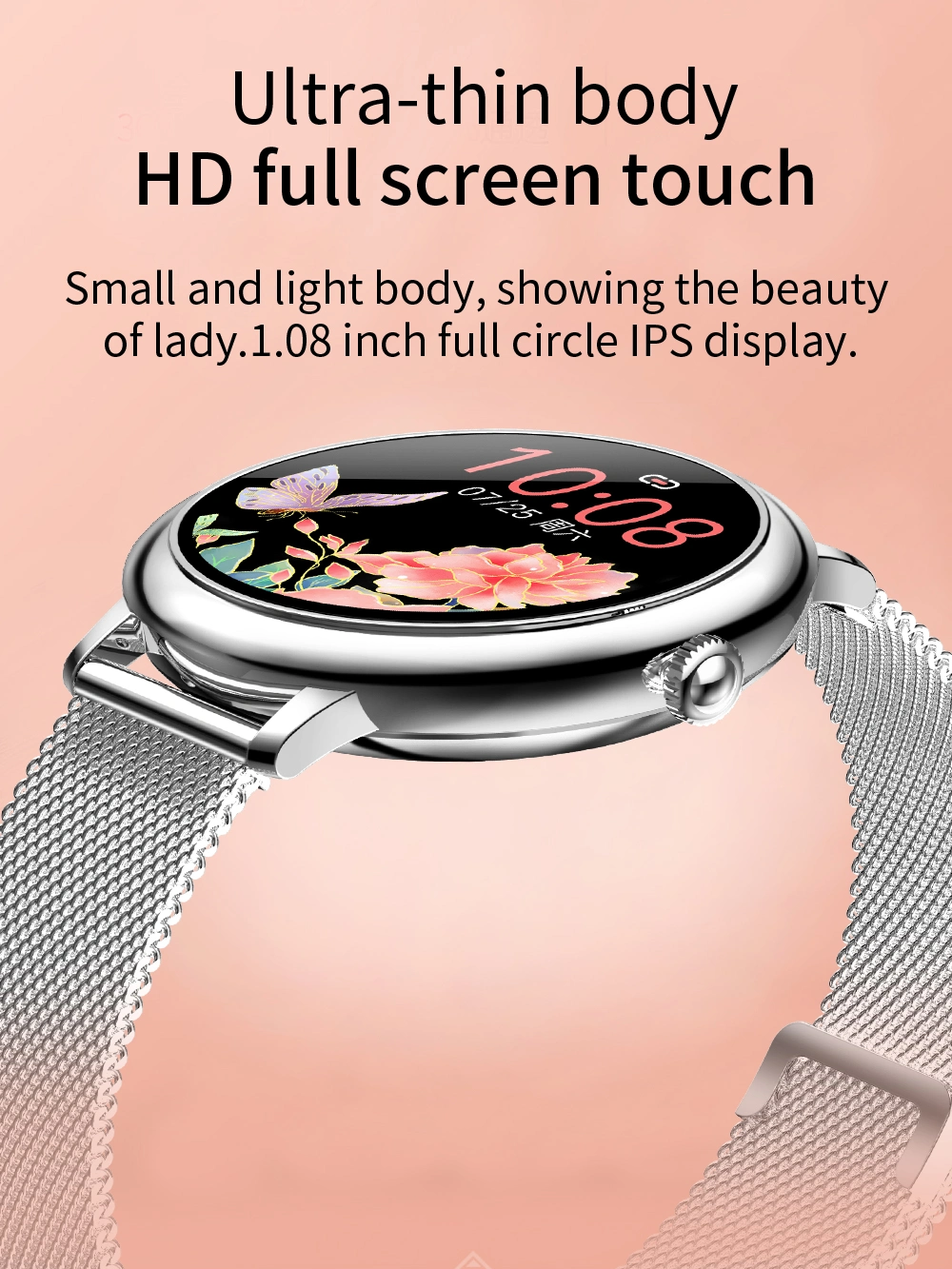Lady Smart Watch Phone W30 Round Smart Watch Compatible Ios Android Smart Watch Lady Smart Bracelet
