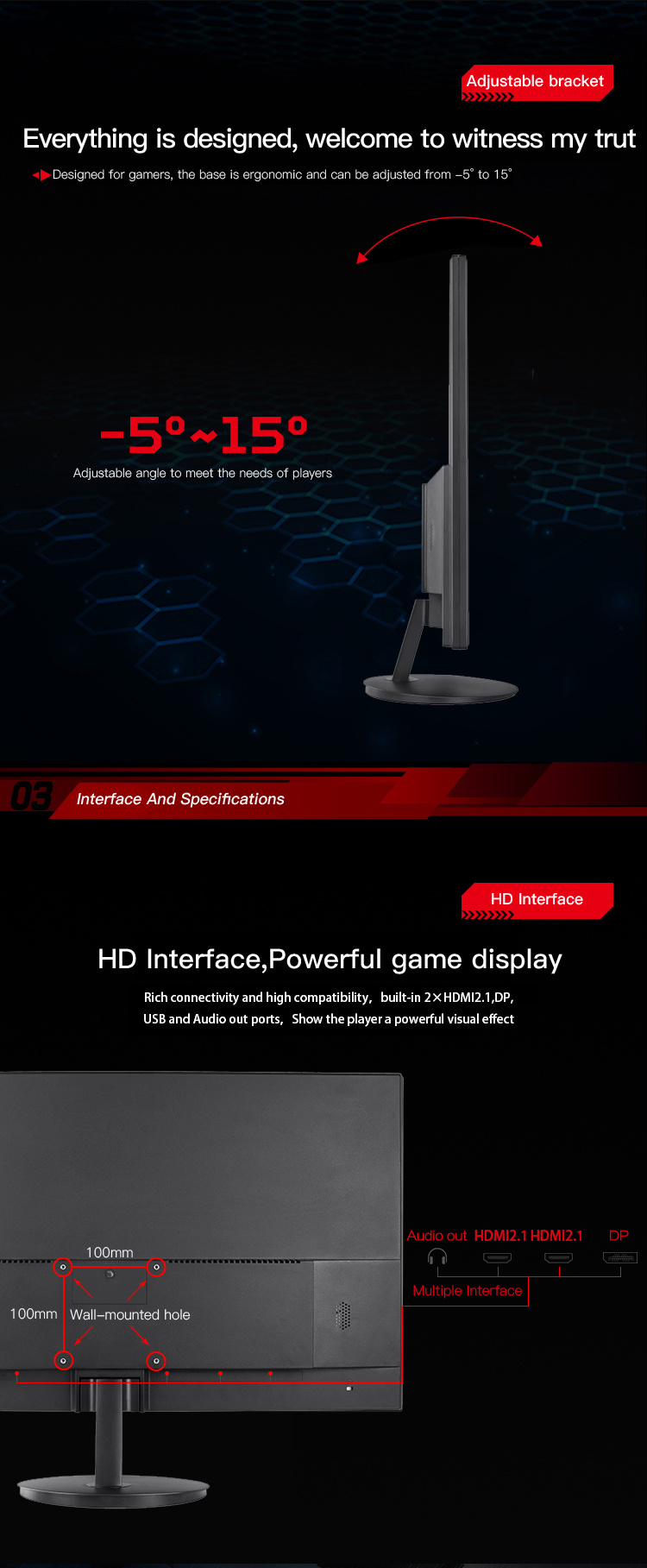 1ms IPS 60Hz HD LCD Monitor 4K PRO Gaming Monitor 27inch 144Hz HD Mi 2.1