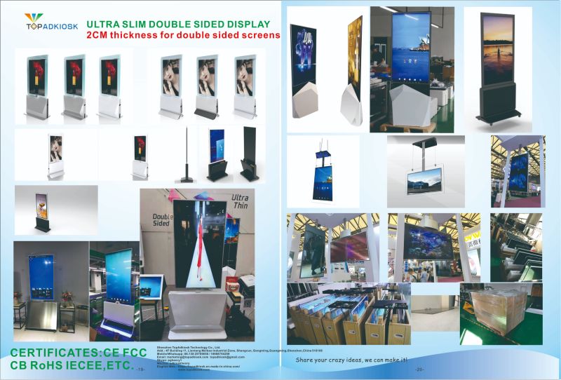 LCD Digital Signage Kiosk with Qled Screen for Advertising Player