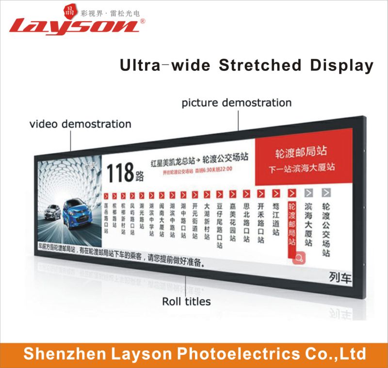 57.5 Inch Ultra Wide Stretched Bar LCD Panel Display Multimedia Ad Player WiFi Network Digital Signage Full Color LED Monitor Advertising Media Player