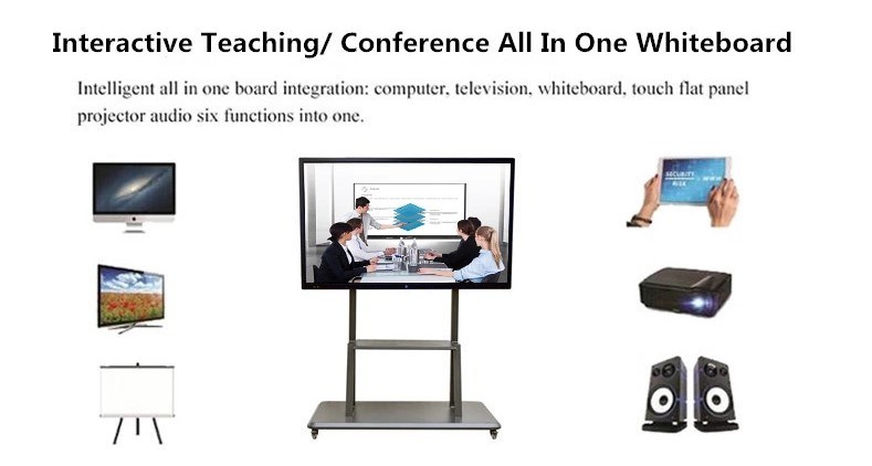 86 Inch All-in-One Android System Multi Touch Screen Interactive Whiteboard Smart Board IR Iwb Interactive LED Display Advertising with USB