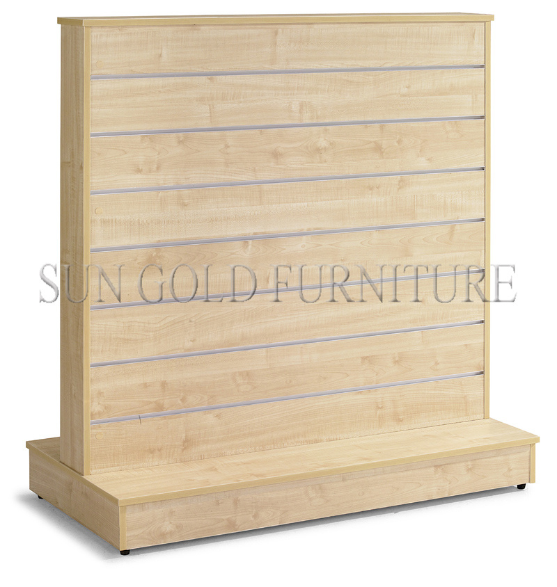 Double Sided Slatwall Display Fixture, Wooden Display Stand (SZ-WD007)