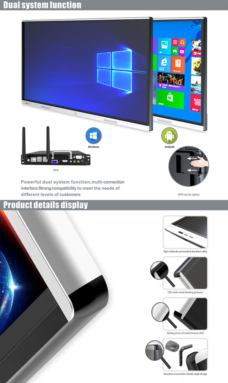 T6 Series Nesting 65 Inch Touch Screen Display Interactive Whiteboard Interactive Projector Touch Screen Display Whiteboard