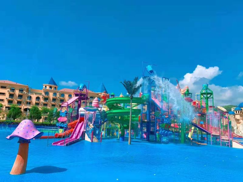 Large Water Playground with 5 Water Slides / Interactive Aqua Park (HP-011)