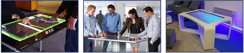 All in One Smart LCD Touch Table for Coffee or Restaurant Customize Interactive Touch Screen Table Multitouch Table with Toughened Glass and Waterproof