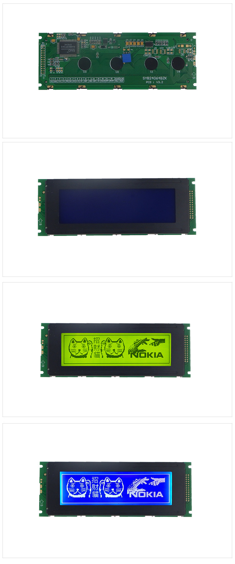 Mono 24064 LCD Module 26 Pin 8-Bit Parallel Interface Screen Ra8822 Stn LCD Display
