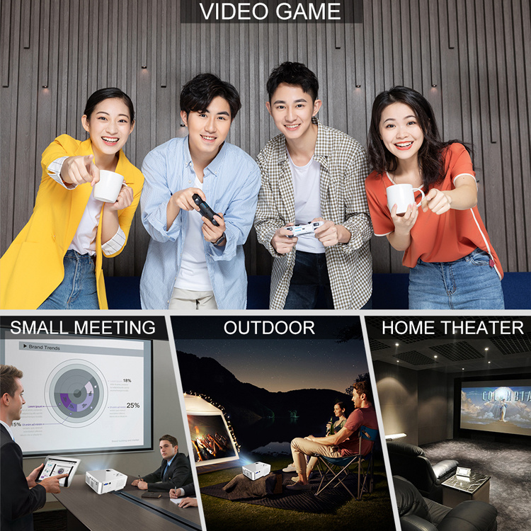 Multimedia Home Theater Projectors Video Transmission 4K Portable Smart LED Projector