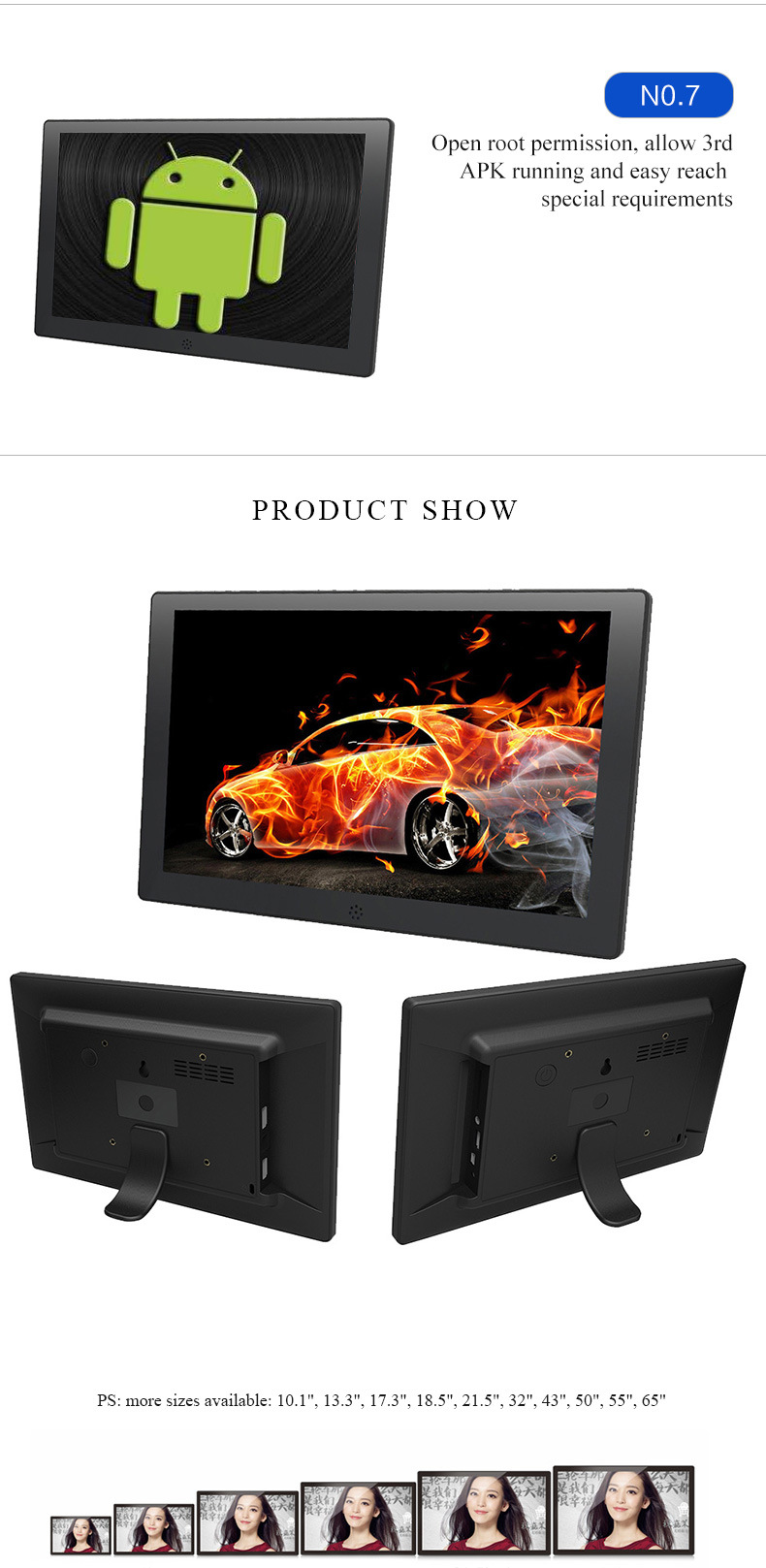 49'' Indoor Wall Mounted LCD Digital Signage Display Video Player
