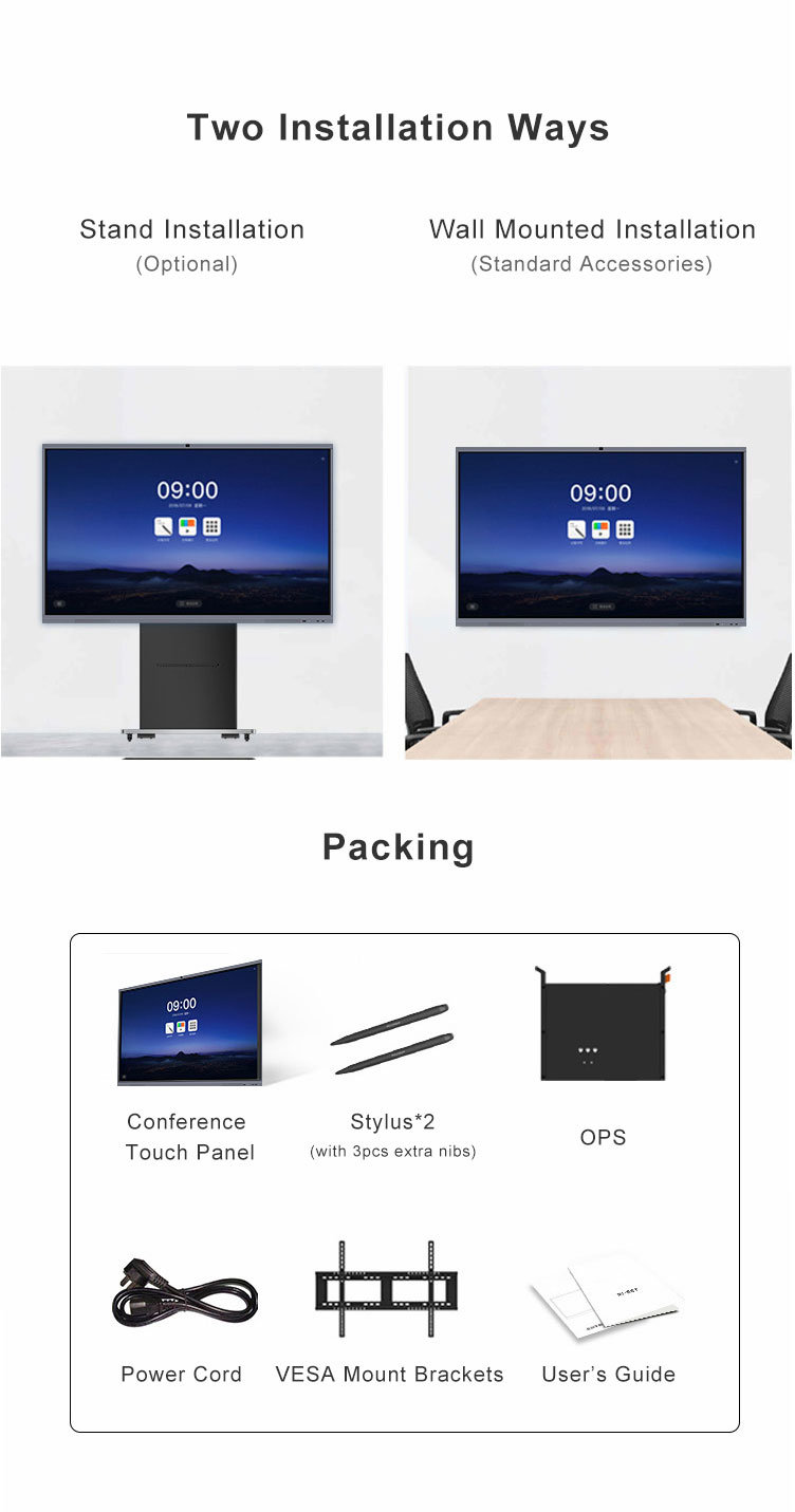 75 Inch 4K Video Conference Interactive Flat Panel for Office