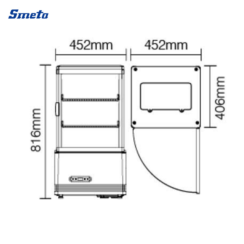 58L Smad Commercial 4 Side Flat Glass Countertop Displays-Chiller