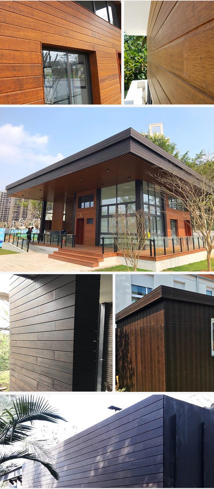 Easy Installation Exterior Decorative Bamboo Wooden Wall Cladding Panel