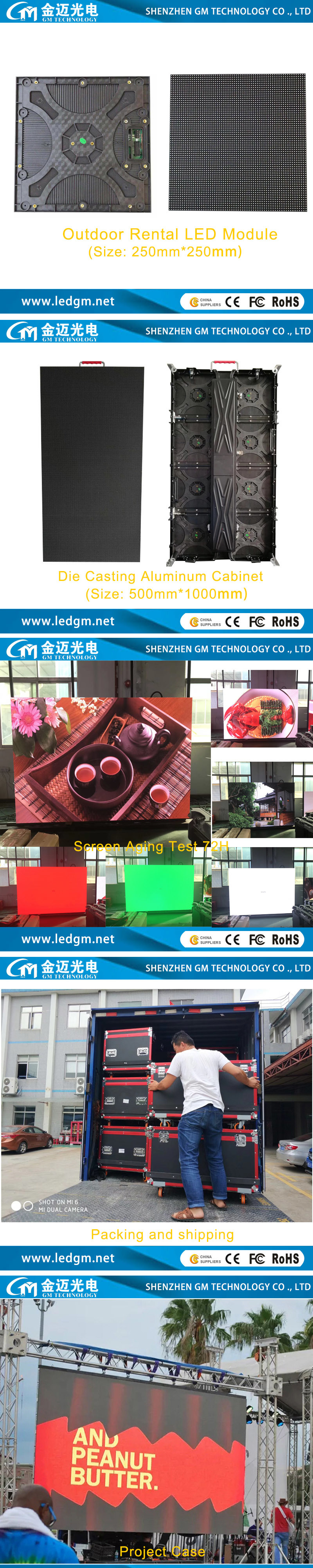 Pantalla LED Stage Rental Video Wall P3.91 for Good Waterproof and High Brightness