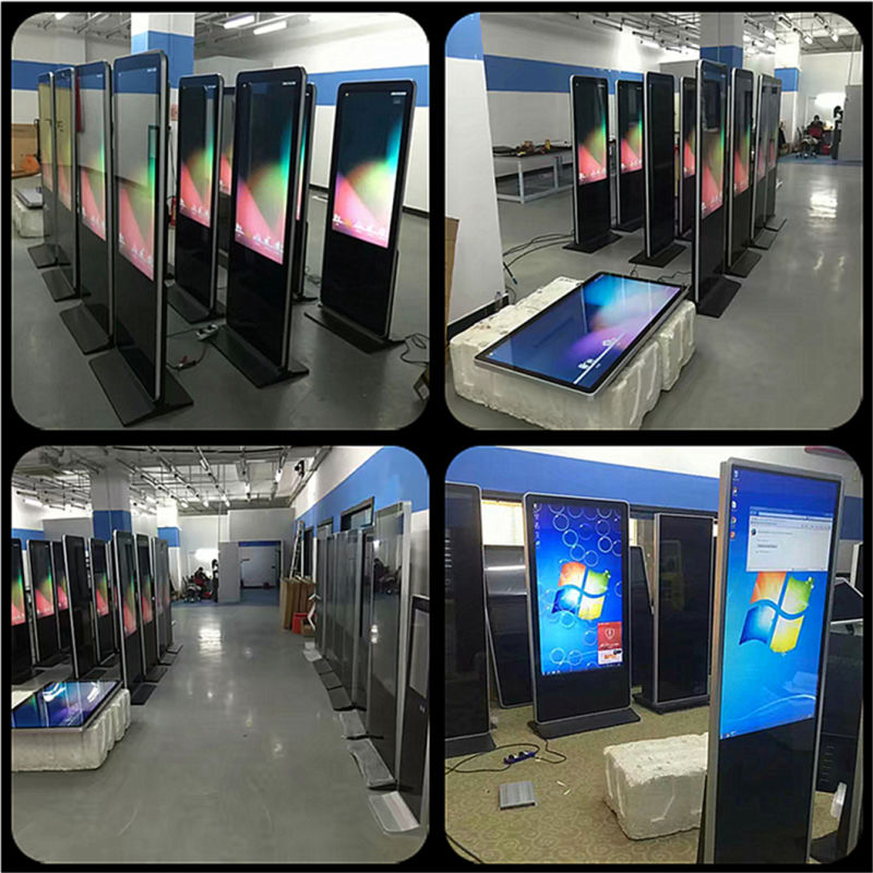 43'' Ultra Slim Double Sided Floor Standing LCD Kiosk with Touch and Non Touch WiFi Digital Signage Stand