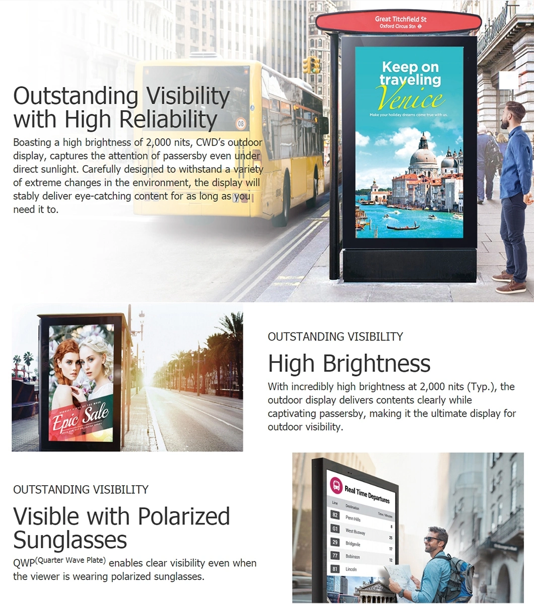 Outdoor Advertising Digital Signage Screen 49inch LCD Outdoor Floor Standing Display