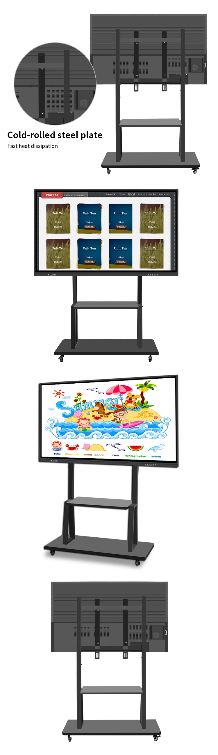 OEM 65 Inch Classroom Teaching Portable Interactive Whiteboard Digital Touch Screen Display Kiosk