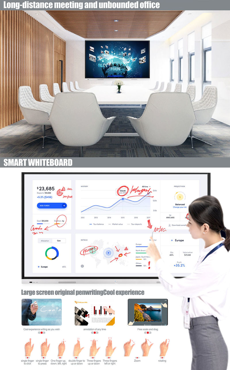 T6 Series Nesting 86 Inch SKD Electronic Whiteboards for Business