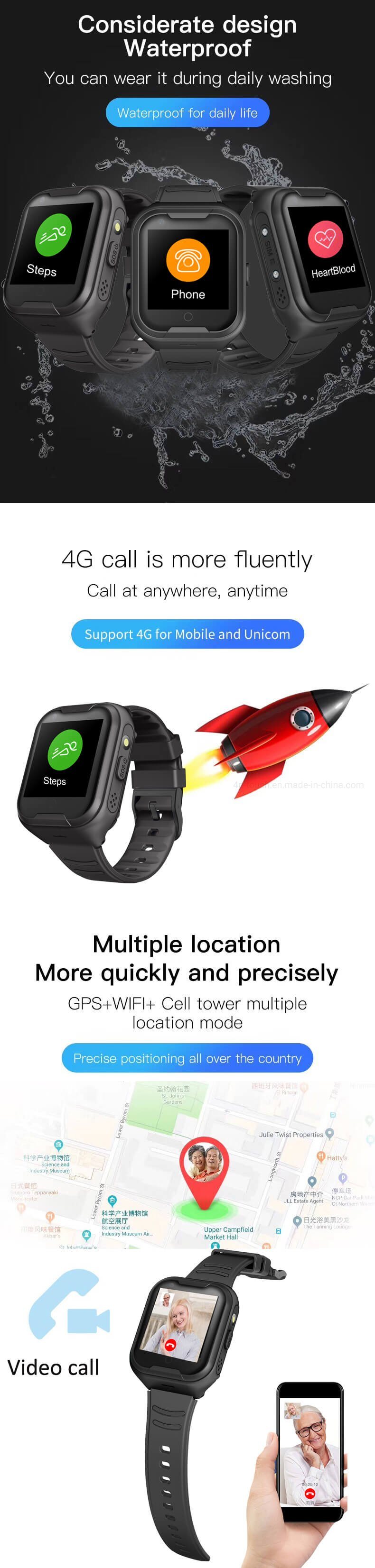 2019 Intelligent Smart Watch WiFi GPS 4G SIM Card Smart Phone Watch D46