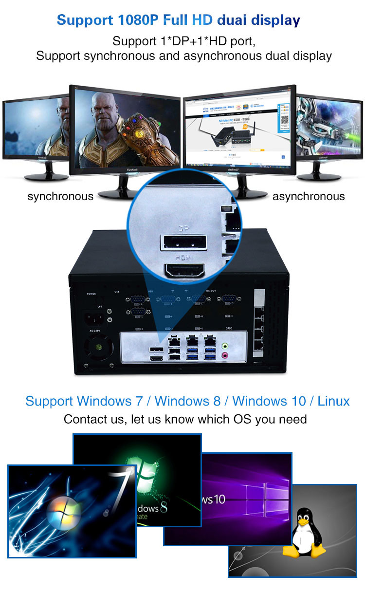 Machine Vision Poe Embedded PC Zpc X4 (POE) Core I3 I5 I7 Industrial PC with 3*Intel I211at, 4*Poe, 5COM