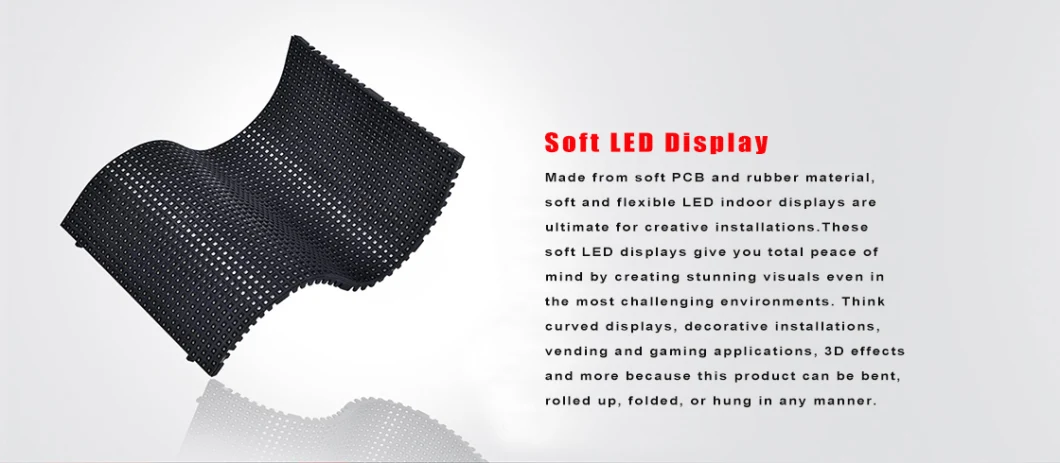 Flexible LED Screen P4 Rubber Soft LED Module 256*128mm Small Pixel Pitch 3mm Thickness Lightweight