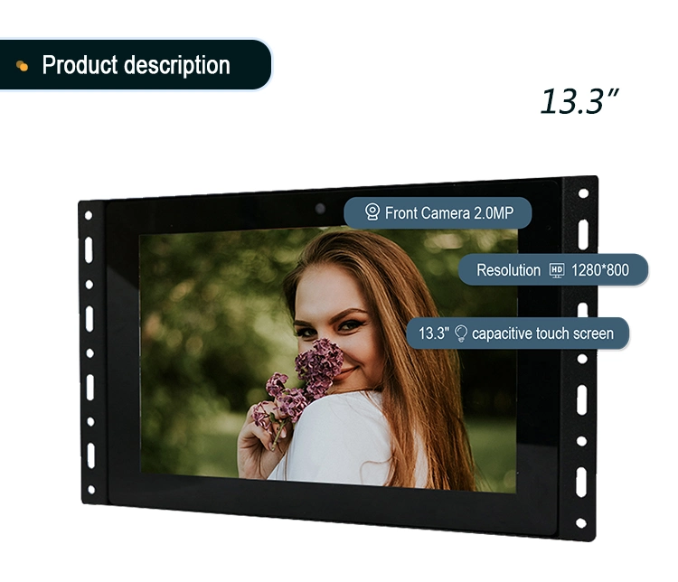 13.3 Inch Wall Mounting Advertising Player Frameless Touch Screen Display Industrial Android Tablet PC