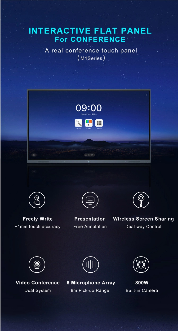 65 75 86 98inch 4K UHD 20 Touch Interactive Flat Panel Touch Screen Monitor for Meeting