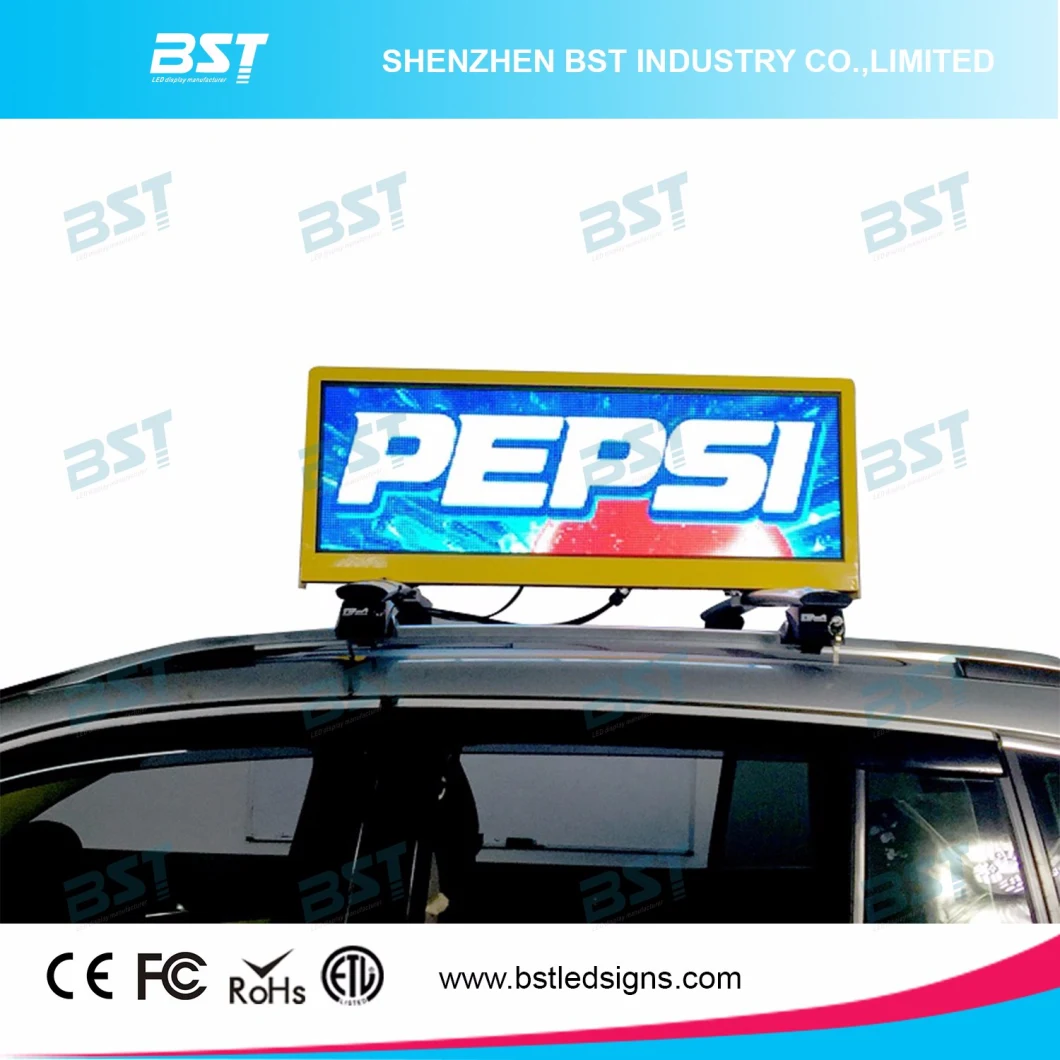 High Brightness Full Color 3G/4G/WiFi Taxi Top LED Display for Advertising Display