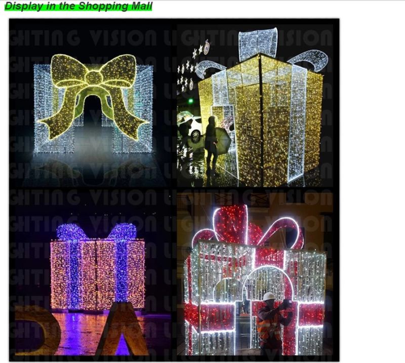 Giant LED Christmas Outdoor Large 3D Gift Box Motif Lights