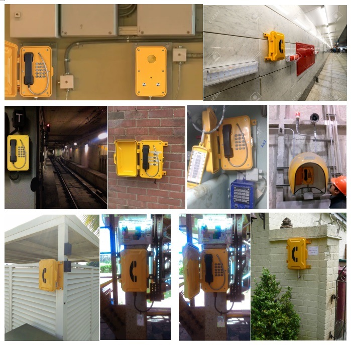 Watertight Tunnel Telephone with Broadcasting, Industrial Telephone with Warning Loudspeaker